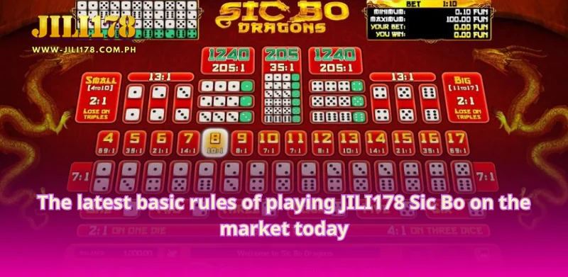 The latest basic rules of playing JILI178 Sic Bo on the market today